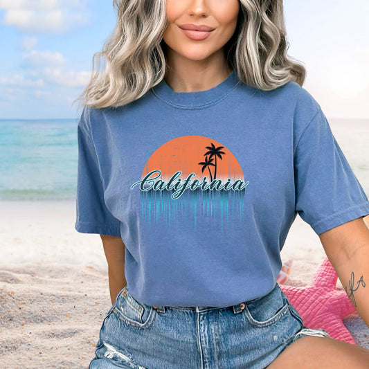 Retro California Shirt, Cali Sunset Tee, Comfort Colors T-Shirt,